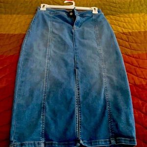 Denim pencil skirt